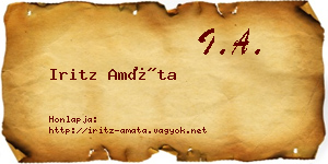 Iritz Amáta névjegykártya